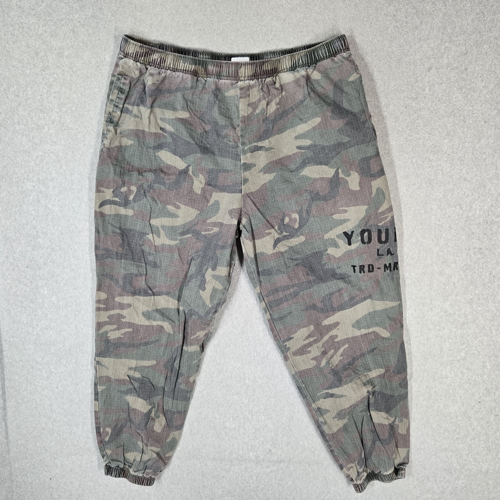 Youngla Men Pants 2XL Green Camo Elevated Pump Cover Joggers Ripstop Military